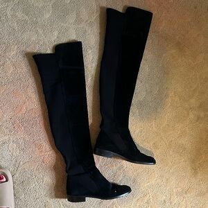 Stuart Weitzman Black Suede Over the Knee Boots